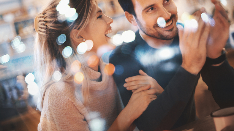 couple close happy romance