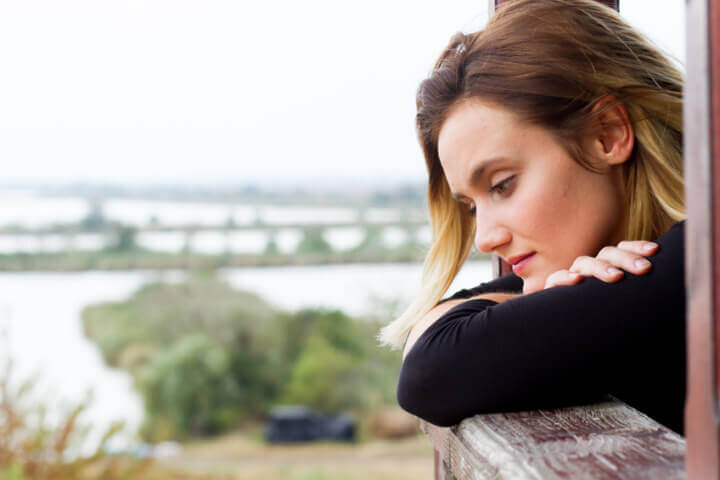 Young woman thinking