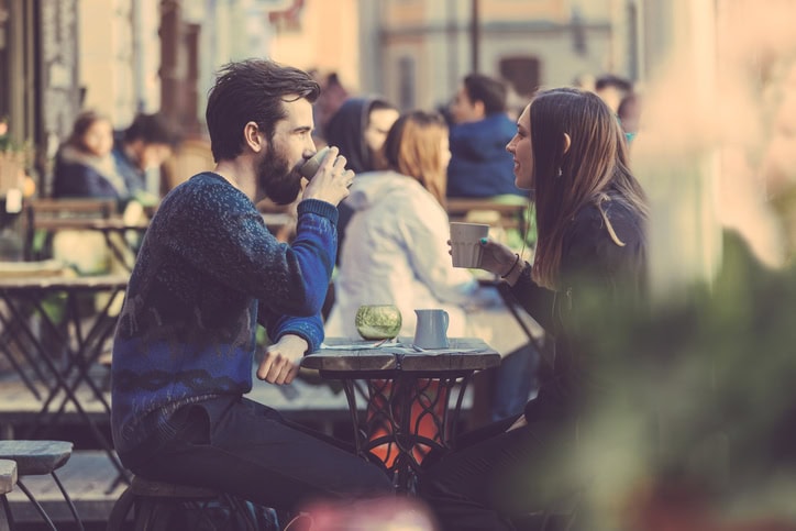 couple cafe date romance love