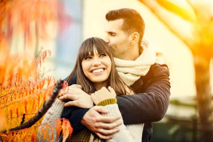 Happy couple outdoors