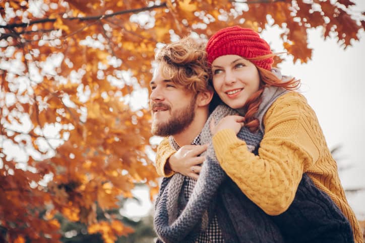 young couple park love dating romance
