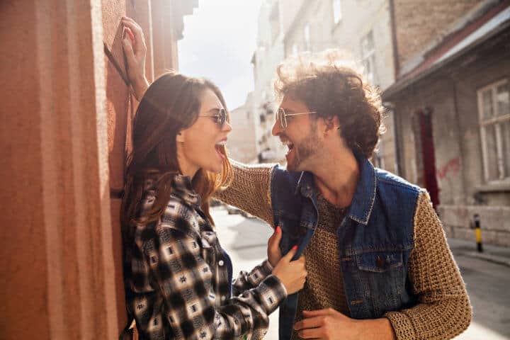 Close up of a happy young couple