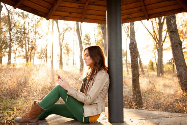 Woman using her phone