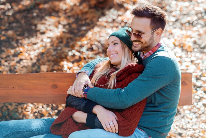 young couple romance love happy
