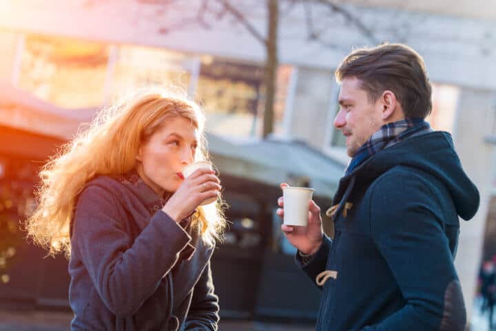 Couple enjoying outdoors in a urban surroundings