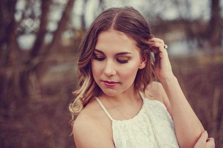 Woman outdoors in spring nature