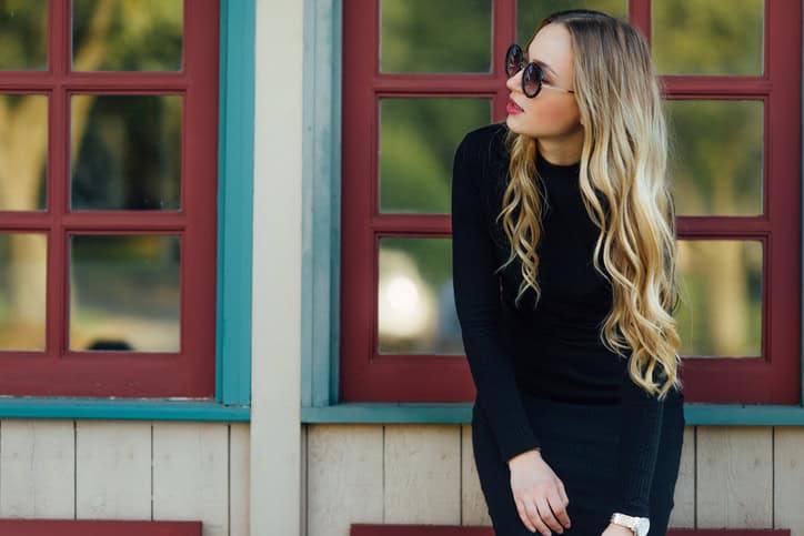 fashionable young woman outdoors