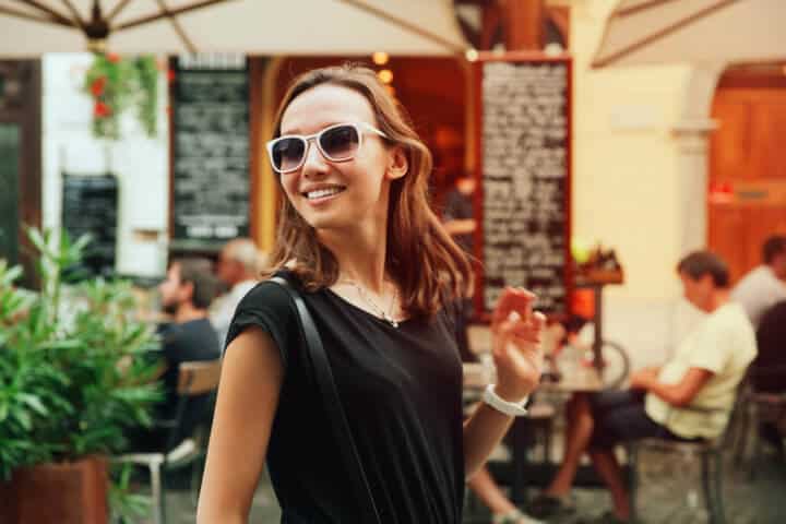 young woman happy vacation