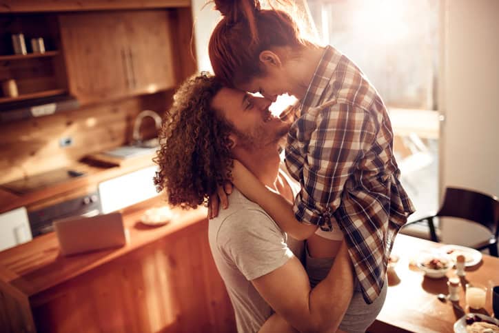 Close up of a happy young couple enjoying time together