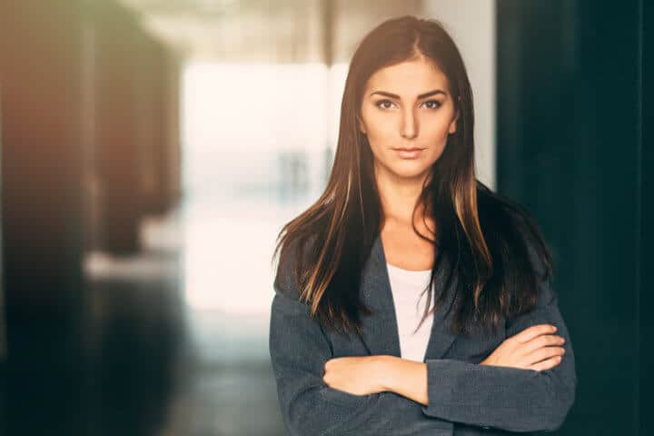 Portrait young woman with formal wear