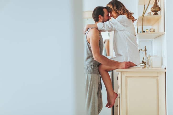young couple kissing hookup