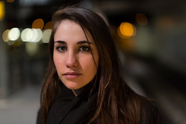 young woman portrait serious