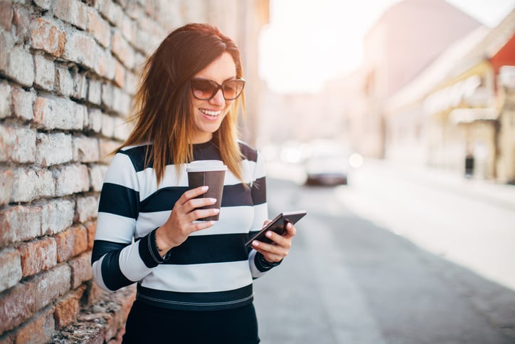 Woman using mobile phone