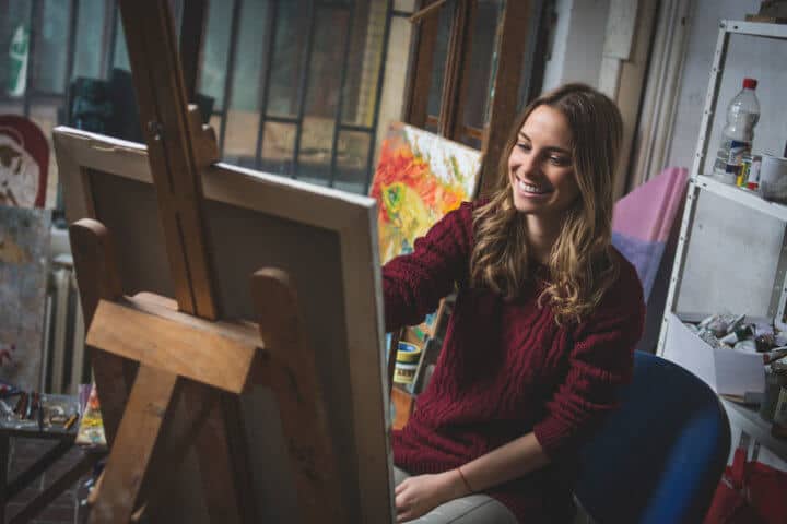 Portrait of a young female artist