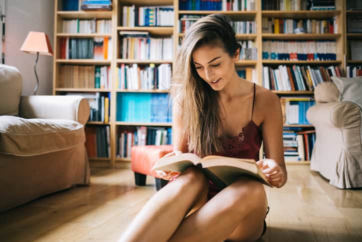 Comfortable at home and reading