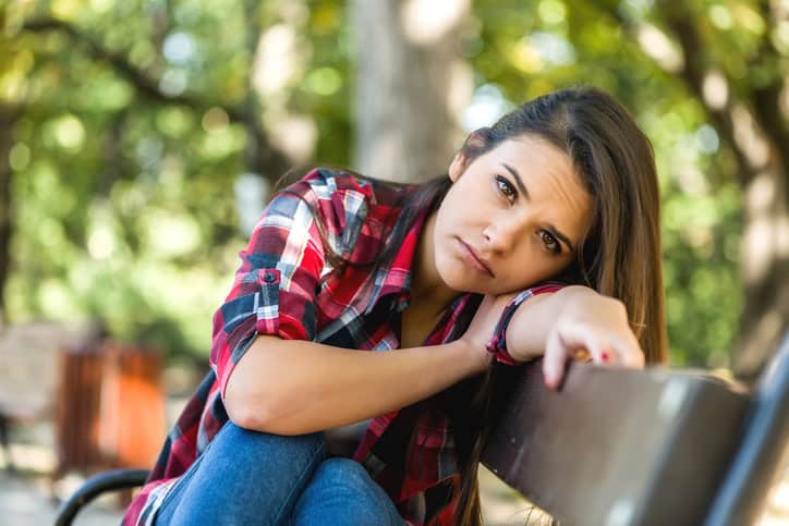 Young woman outside. 