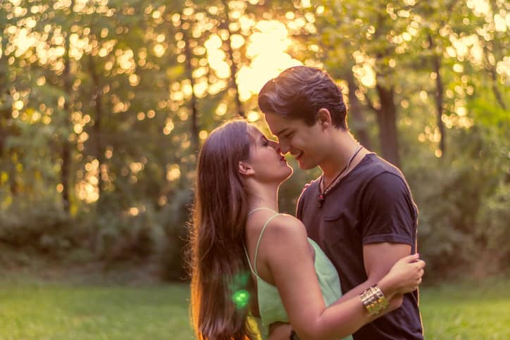 Couple in love enjoying in nature