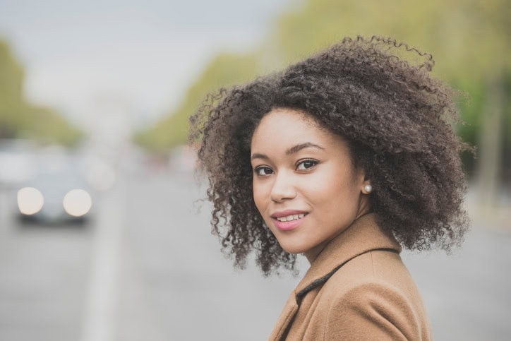 Beautiful young woman on the street. 