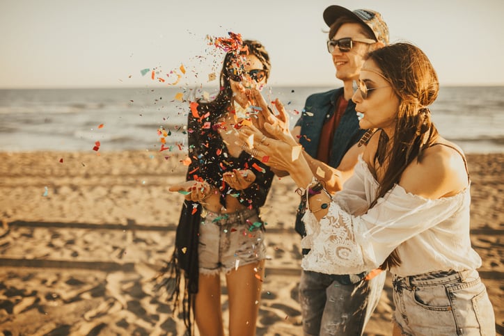 young couple happy fun