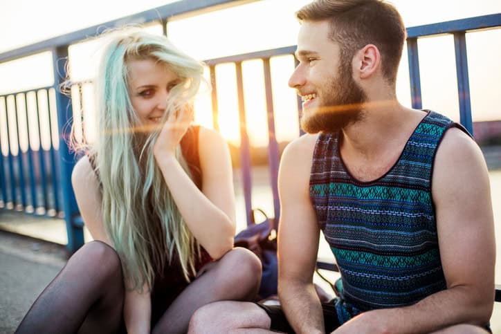 Beautiful couple having fun and smiling