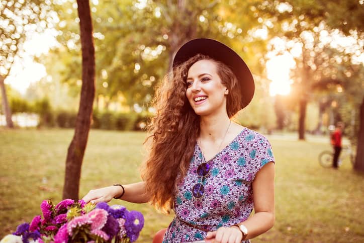 Spring is here! Beautiful woman smiling