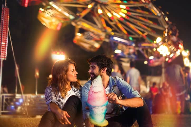 Loving couple at fairground