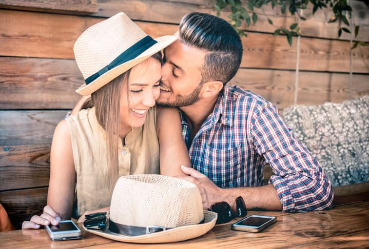 couple date laugh flirt love