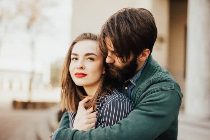 Couple embracing