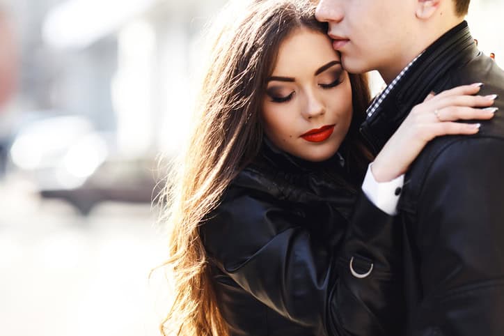 beautiful young couple tenderly embracing each other