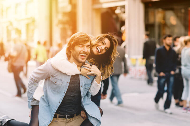 Cute couple in love enjoying Istanbul
