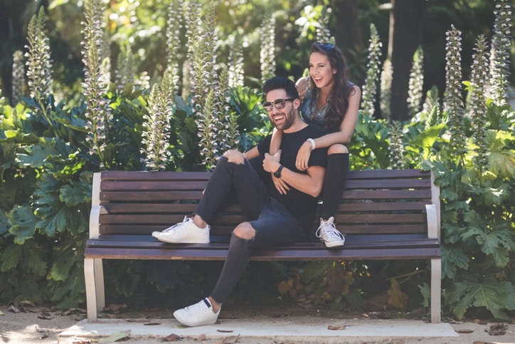 couple date forest happy love