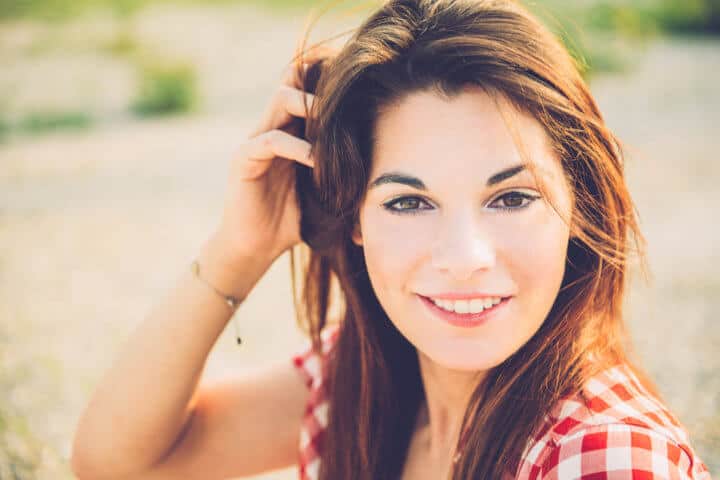 Front on Portrait of Young Beautiful Woman
