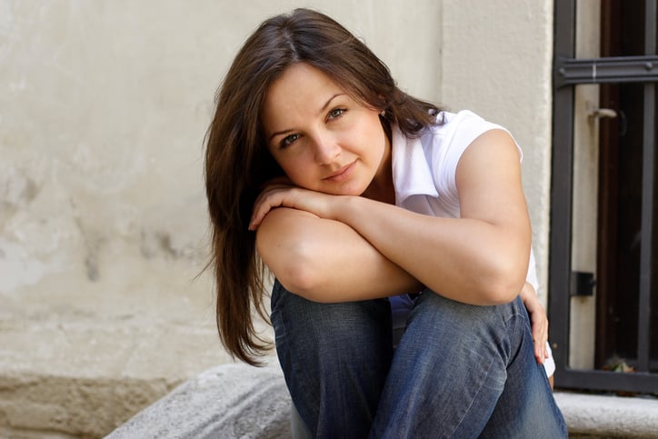 A Relaxed beautiful girl.