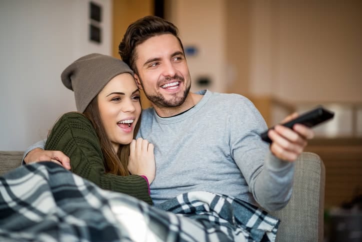 couple couch happy dating love