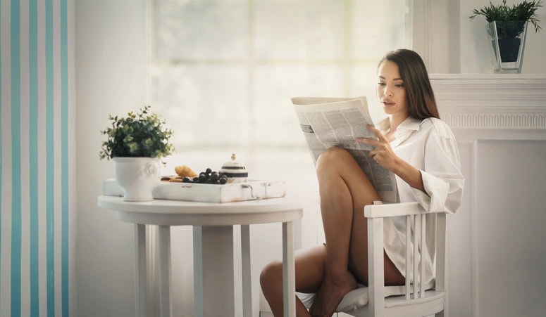 Morning coffee and newspapers.