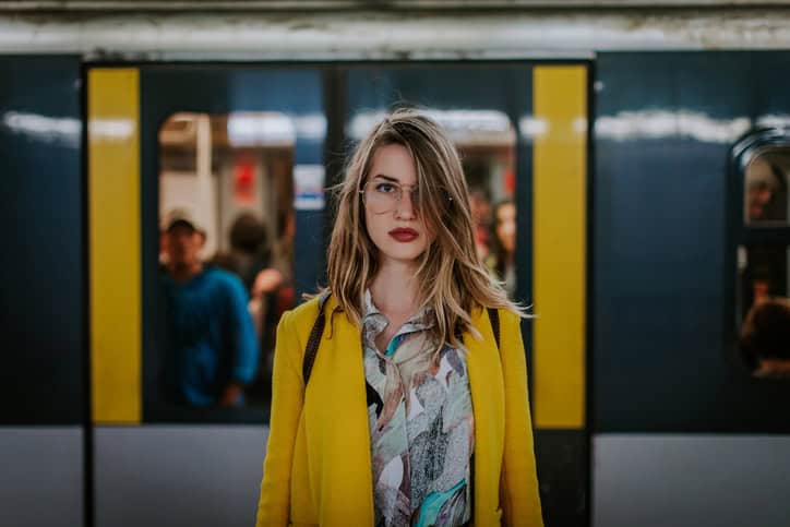 Portrait of Woman in Milan subway