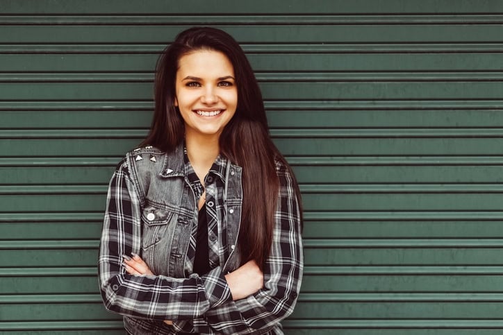 Smiling woman looking at camera