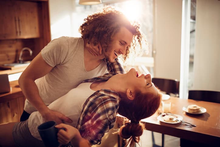 Close up of a happy young couple enjoying time together