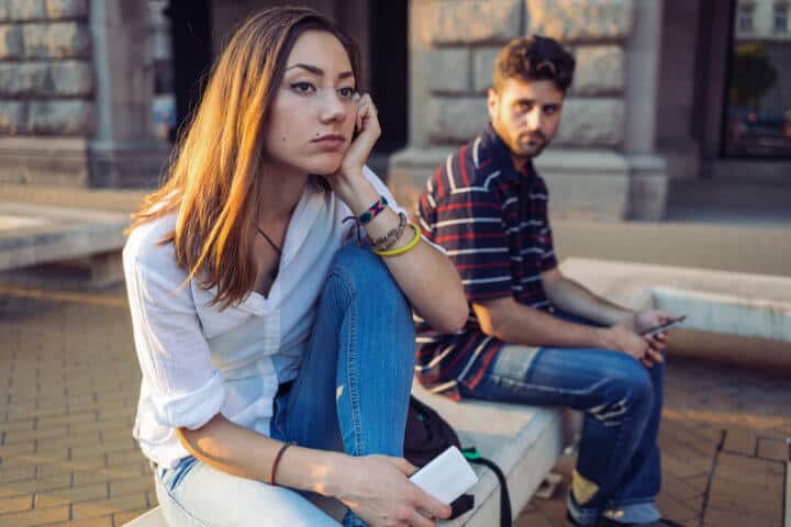 Young couple depressed
