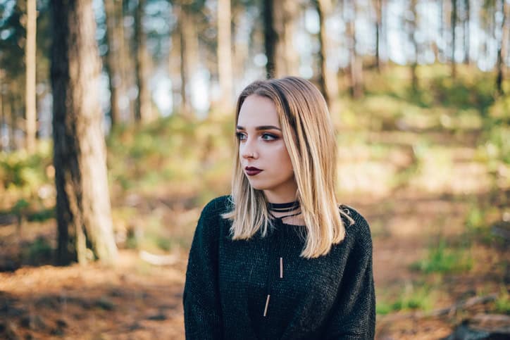 Young woman at forest