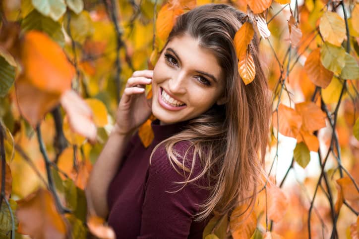 Portrait of a beautiful woman in nature