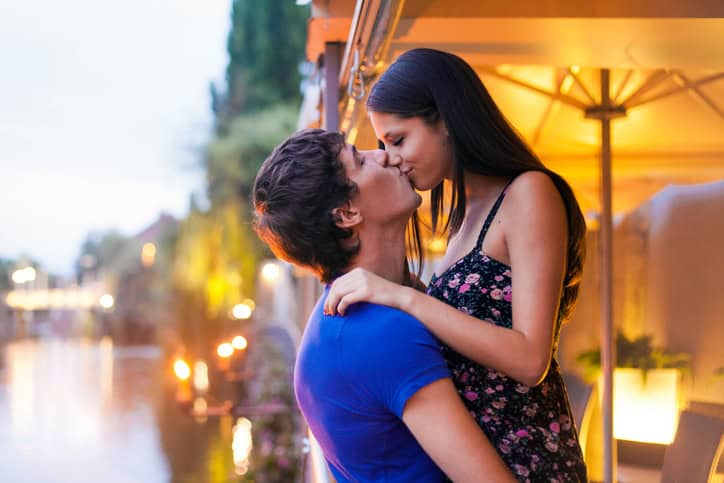 Young couple in enjoying a summer evening