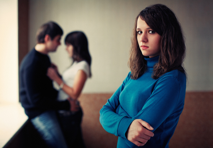 The lonely girl jealous of a couple.