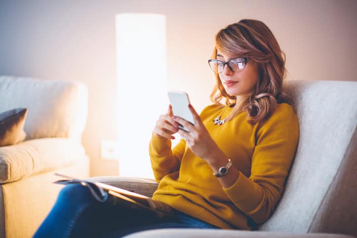 Woman using mobile phone