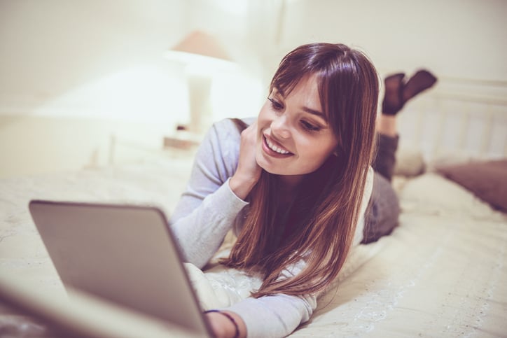 Woman surfing the internet.