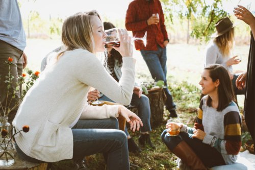 Group of friends drinking