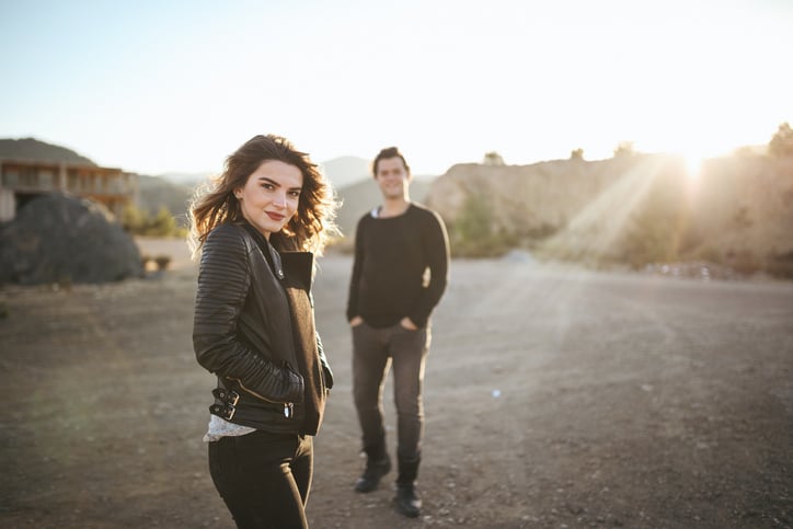 Portrait of happy young couple.