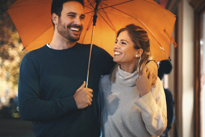Rainy romantic night.