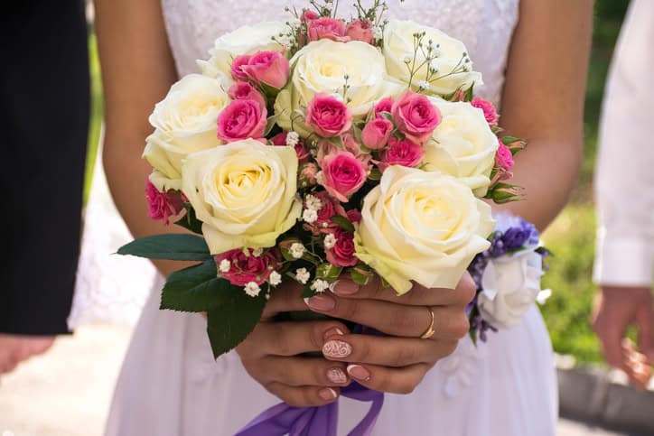 Wedding bouquet of flowers.