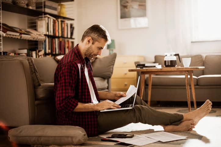 man using his laptop